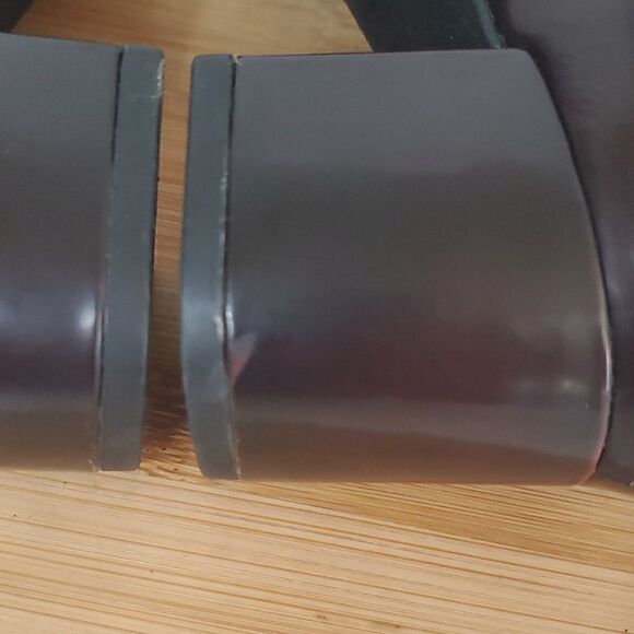 Clarks Artesian Tealia Maye Block Heel Aubergine Patent Leather Heel Pump 9M - Picture 12 of 15